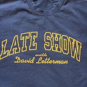 Vintage Late Show with David Letterman T Shirt XL Navy Blue Lee Total Cotton 90s